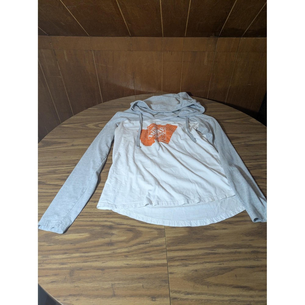 Camp David Home Depot Graphic Hoodie Shirt Mens Large Gray White Long Sleeve